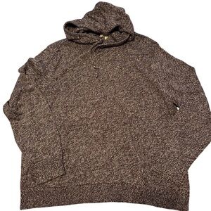 Goodthreads Marled Knit Hoodie in Burgundy and White
